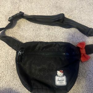 Hershel Hello Kitty Black Fanny Pack with Red Bow